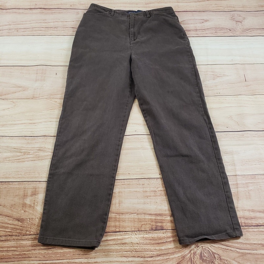 VINTAGE Crazy Horse Jeans Womens 12 Brown Straight Mom Denim‎ High Rise Ladies